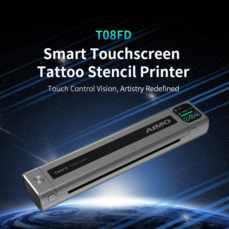 Audersigt AIMO T08FD Upgraded Smart Touchscreen Tattoo Stencil Printer Tattoo Printer Machine Printable Shaded Image Bluetooth Wireless Printer