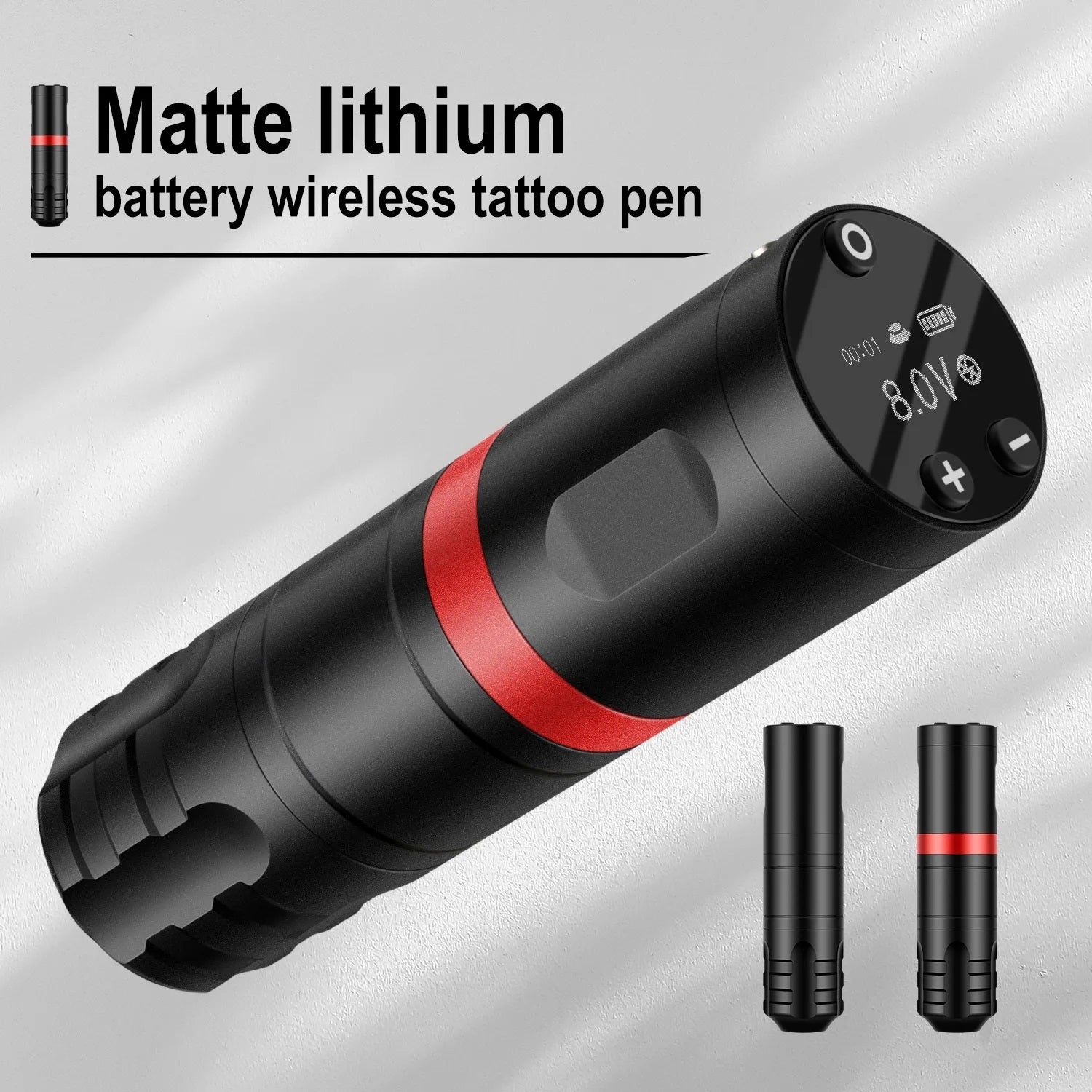 Audersigt Wireless Tattoo Machine Rotary Tattoo Cartridge Pen with 1500mAh Two Battery Power Supply