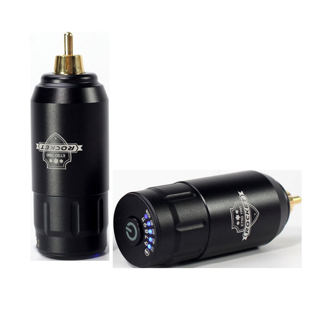 Máquina de tatuaje con motor de pistola rotativa Audersigt Rocket Pen con batería recargable de 1200 mAh y conexión RCA