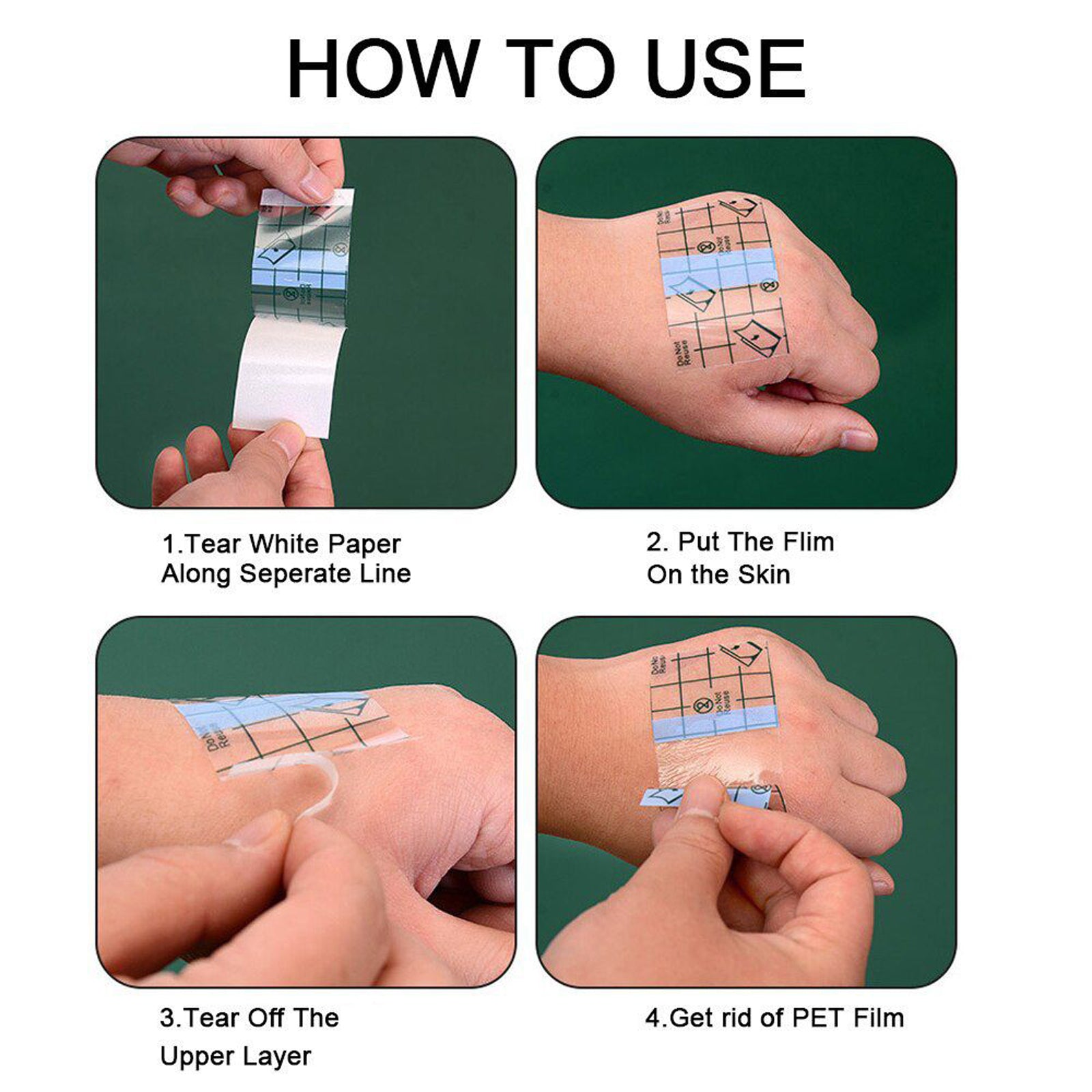 Audersigt 1PCS Waterproof Tattoo Film Tattoo Bandages PU Tape Tattoo Accessories