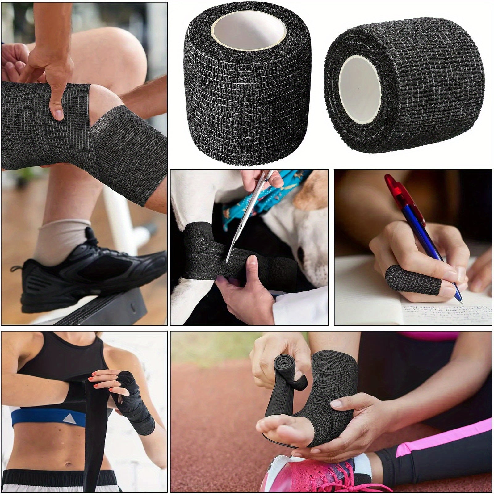 Audersigt 6PCS Tattoo Grip Bandage Sports Elastic Wraps Tapes Nonwoven Waterproof