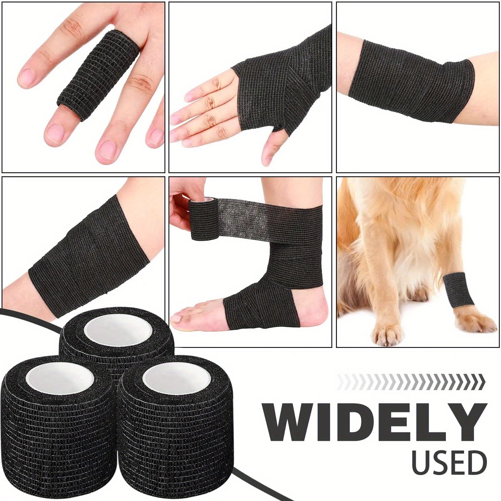 Audersigt 6PCS Tattoo Grip Bandage Sports Elastic Wraps Tapes Nonwoven Waterproof