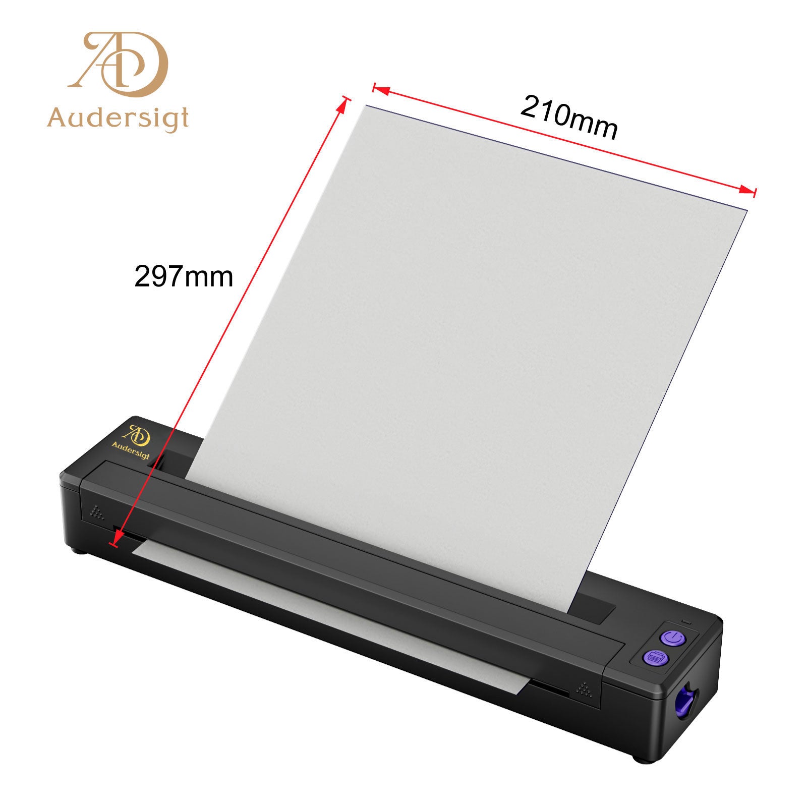 Audersigt P19 Tattoo Printer Thermal Pattern Machine Printable Shaded Image Bluetooth Wireless Printer with 2500mAh Rechargeable Battery