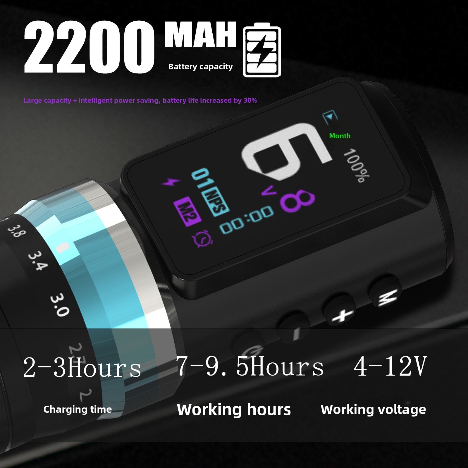 Audersigt Adjustable Stroke Wireless Tattoo Pen Machine for beginners