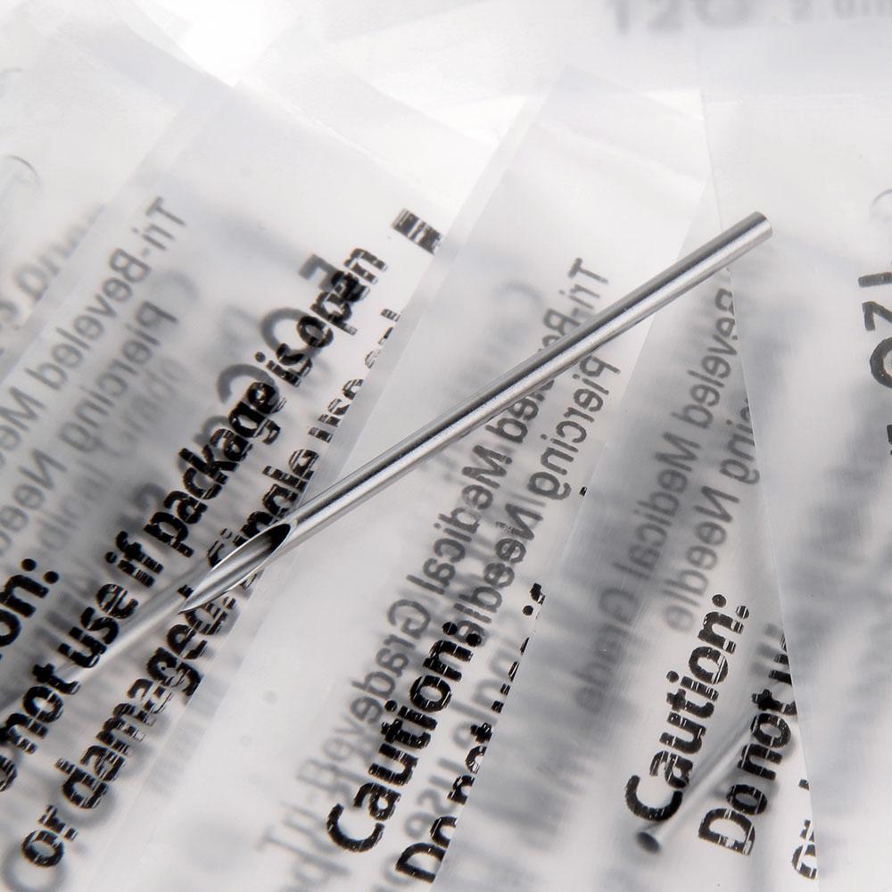 Audersigt 100PCS Piercing Needles Surgical Steel Disposable Body Piercing Needles E.O.Gas Sterilized Tattoo Needle