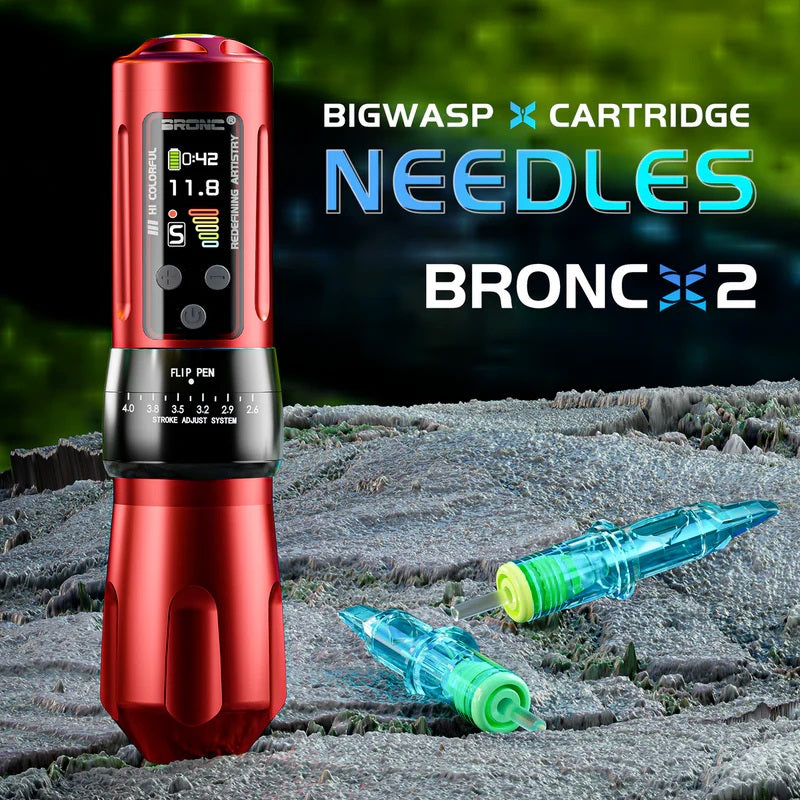 2024 BRONC X2 Adjustable Wireless Tattoo Pen Machine