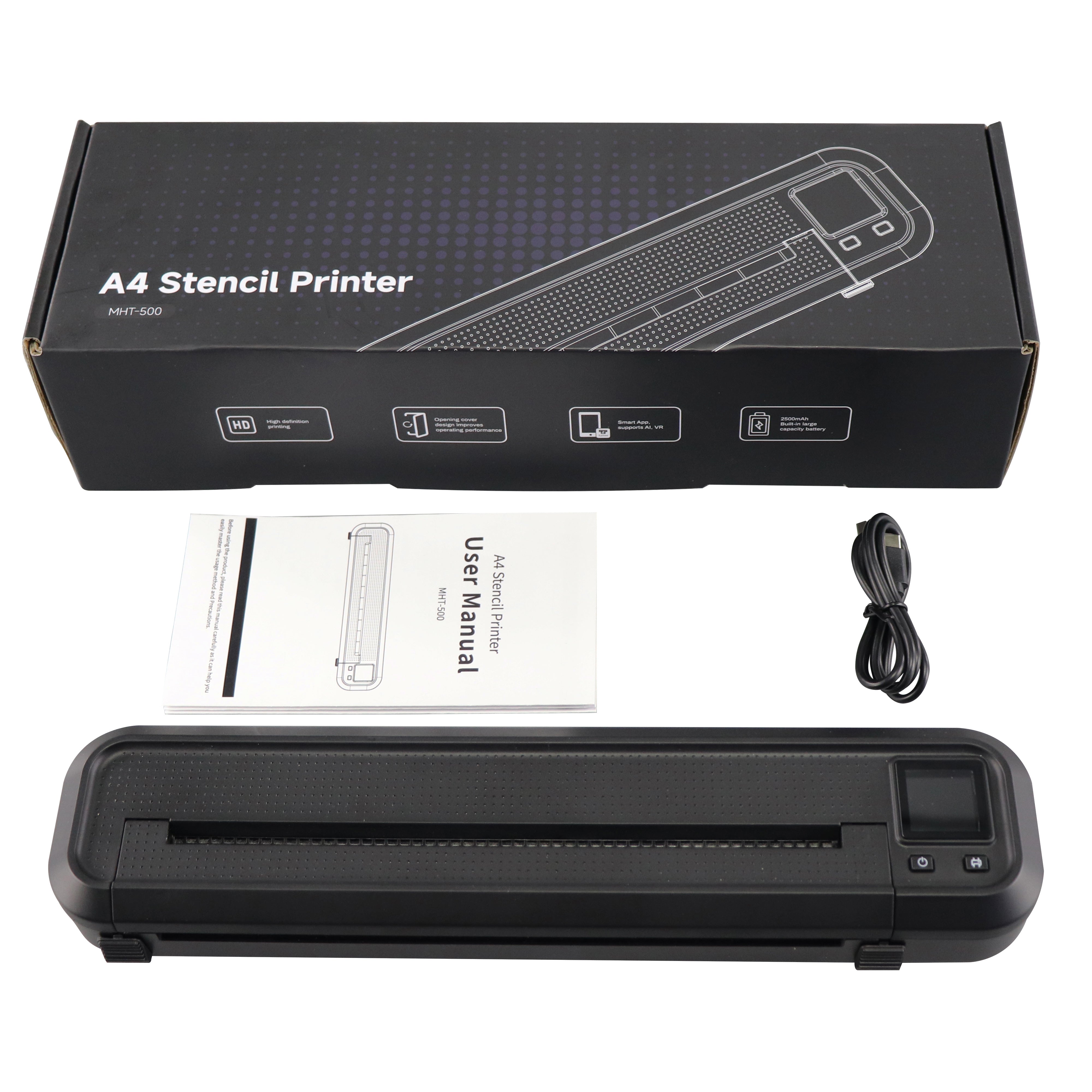 Audersigt MHT500 Digital display Tattoo Printer Thermal Pattern Machine Printable Shaded Image Bluetooth Wireless Printer