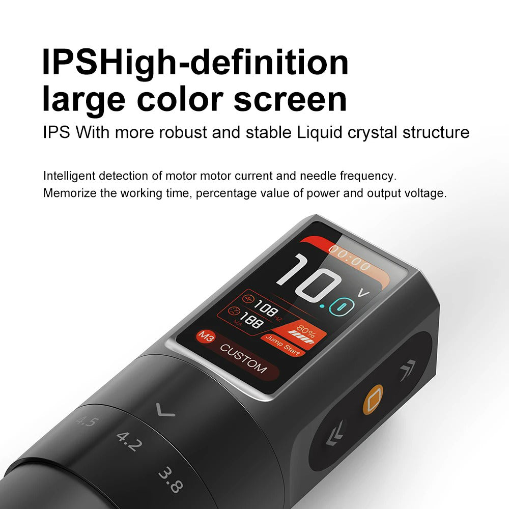 Audersigt Wireless Adjustable Stroke Tattoo Gun Machine Battery 2000mAh Tattoo Pen Machine