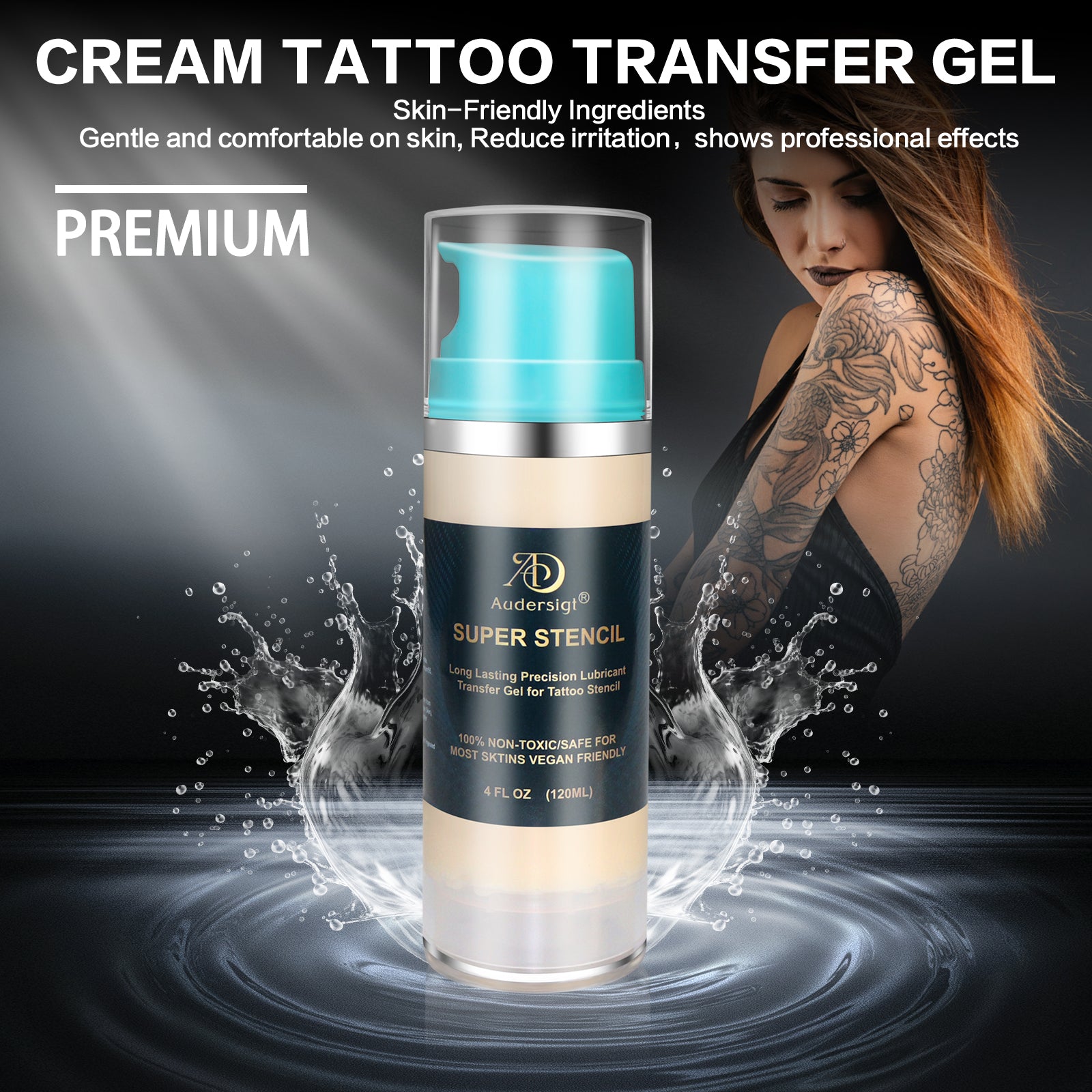 Audersigt® Premium Professional Cream Tattoo Stencil Transfer Gel 120ML(4OZ)