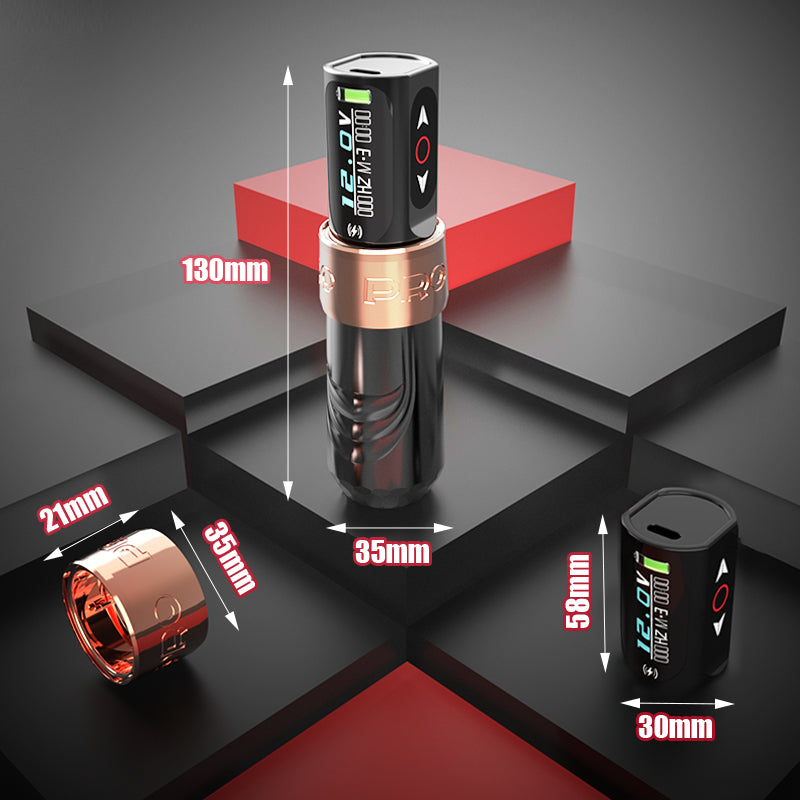 Audersigt MAX PRO Wireless Tattoo Pen Machine with Two 2000mAh Lithium Batteries Powerful Brushless Motor for Tattoo Artist Body
