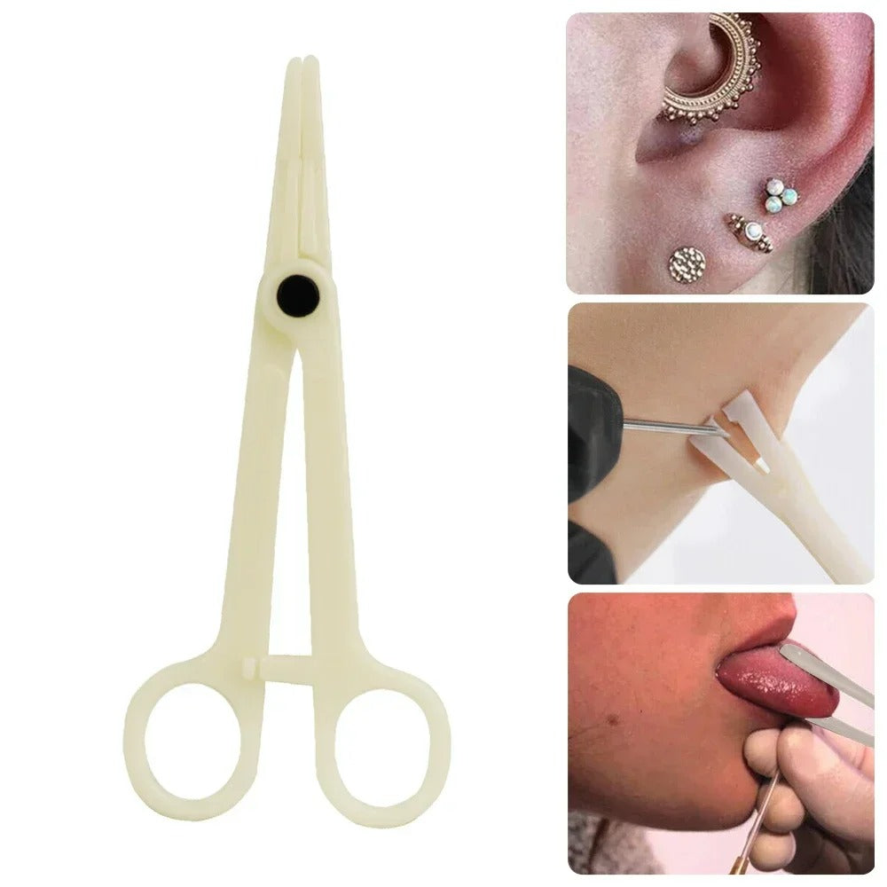 Audersigt 25PCS Profession Acrylic Disposable Body Piercing Plier Plastic Clamp Ear Lip Navel Nose Tongue Eyebrow Piercing Forcep Tool