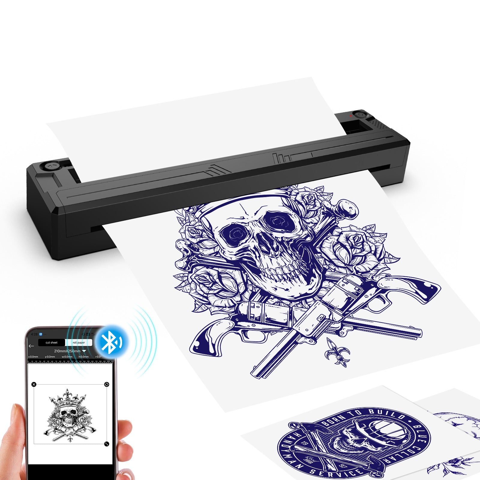 Audersigt M8 Mini Tattoo Printer Thermal Pattern Machine Printable Shaded Image Bluetooth Wireless Printer