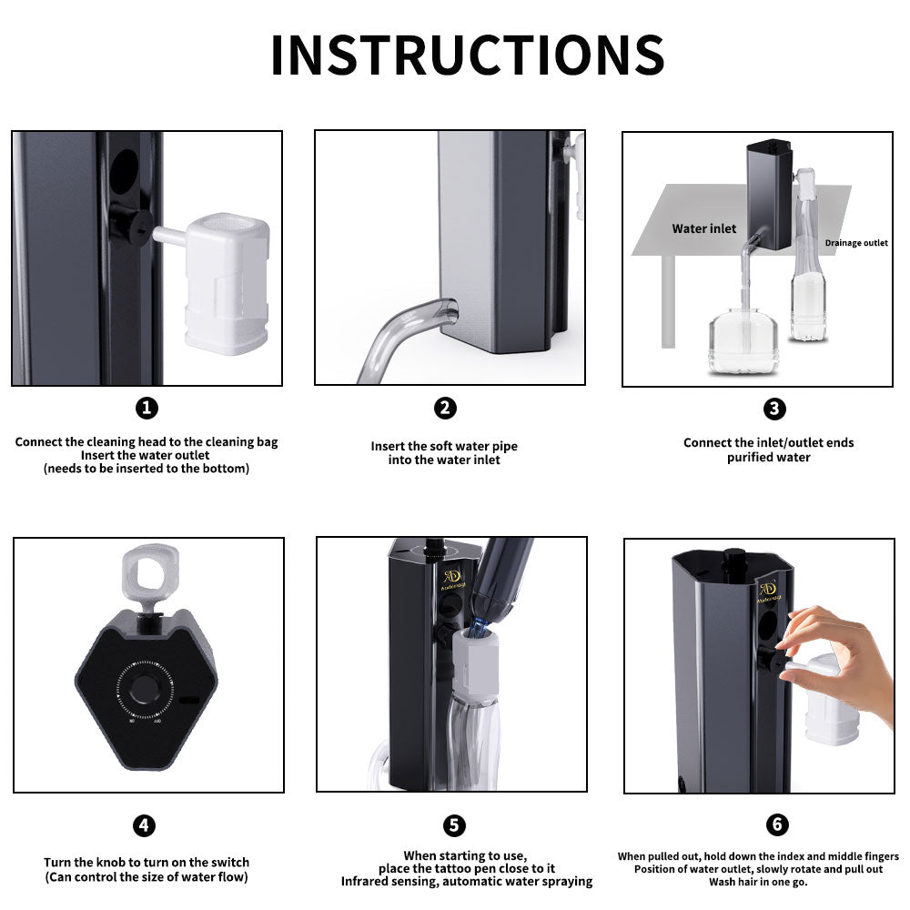 Audersigt®️ Rechargeable Tattoo Needle Cartridge Washer Machine Kit