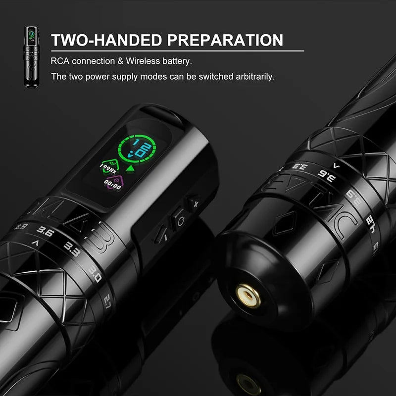Audersigt Adjustable Stroke Tattoo Gun Machine with 1800mAh Wireless Rechargeable Battery Tatto Machine