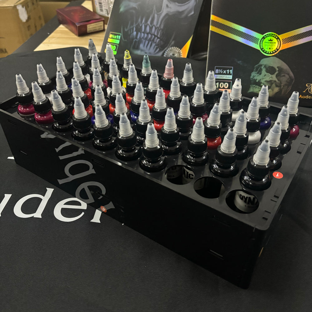 Audersigt New Wall and Desktop Tattoo Ink Embroidery Ink Display Rack 50 Holes