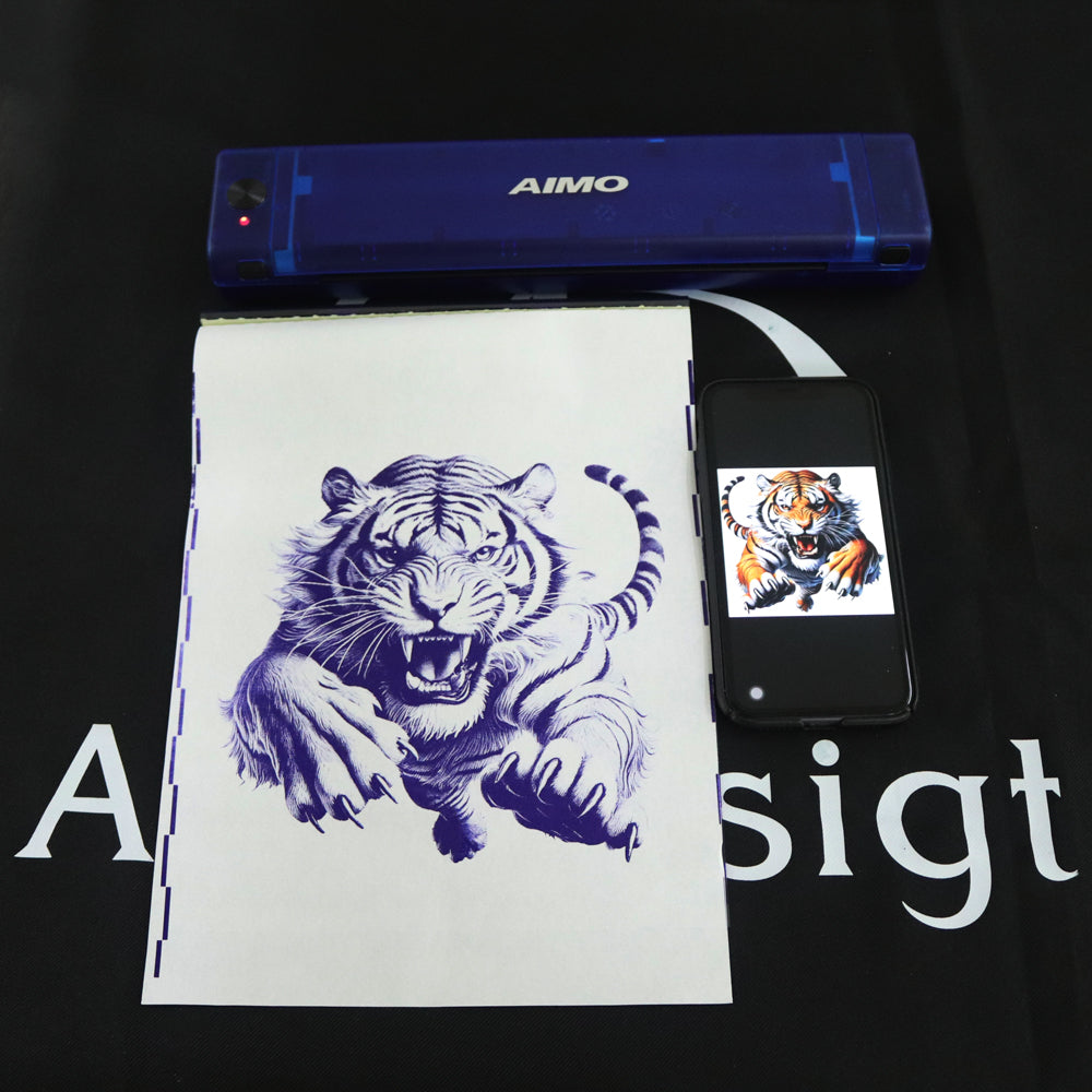 Audersigt AIMO T08F 2025 New Tattoo Printer Machine Printable Shaded Image Bluetooth Wireless Printer with 1200mAh Rechargeable Battery