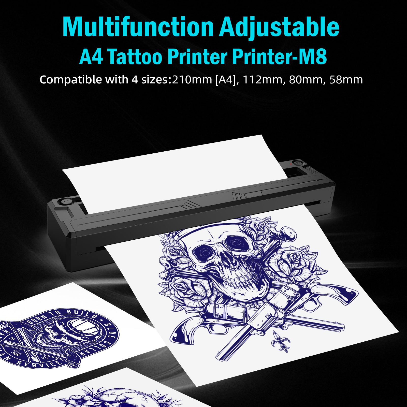 Audersigt M8 Mini Tattoo Printer Thermal Pattern Machine Printable Shaded Image Bluetooth Wireless Printer