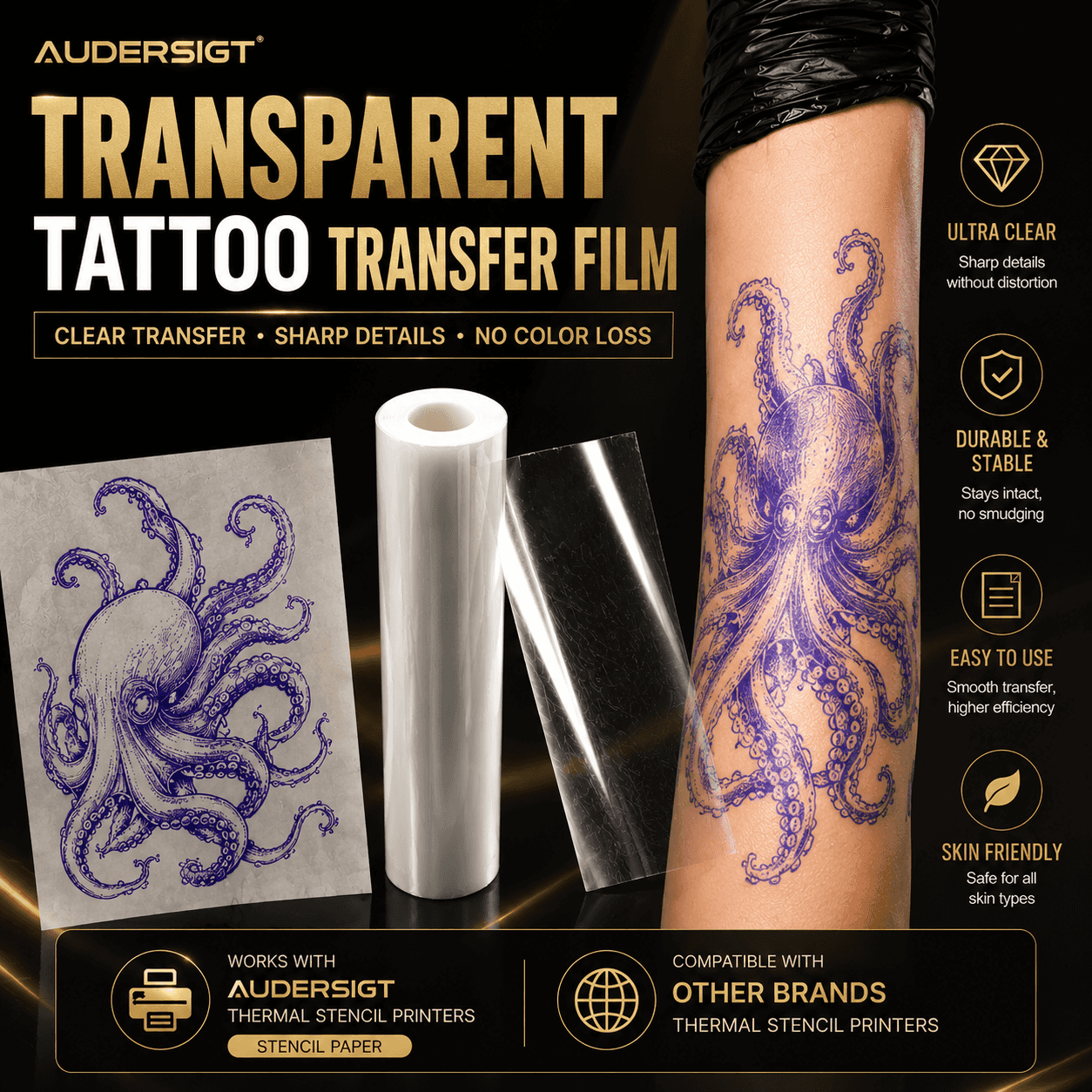 Audersigt Transparent Tattoo Transfer Film
