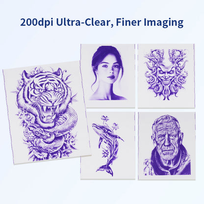Impresora de tatuajes mini Audersigt, impresora térmica de patrones, impresora inalámbrica con Bluetooth y imagen sombreada para imprimir con batería recargable de 1200 mAh