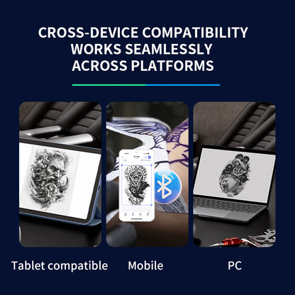 Impresora de tatuajes mini Audersigt, impresora térmica de patrones, impresora inalámbrica con Bluetooth y imagen sombreada para imprimir con batería recargable de 1200 mAh