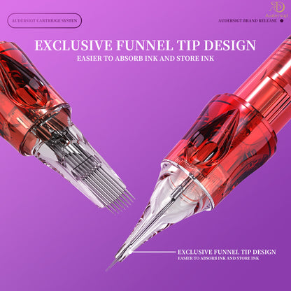 Cartuchos de agujas para tatuajes Audersigt® Premium Flame con revestimiento redondo RL, 20 unidades