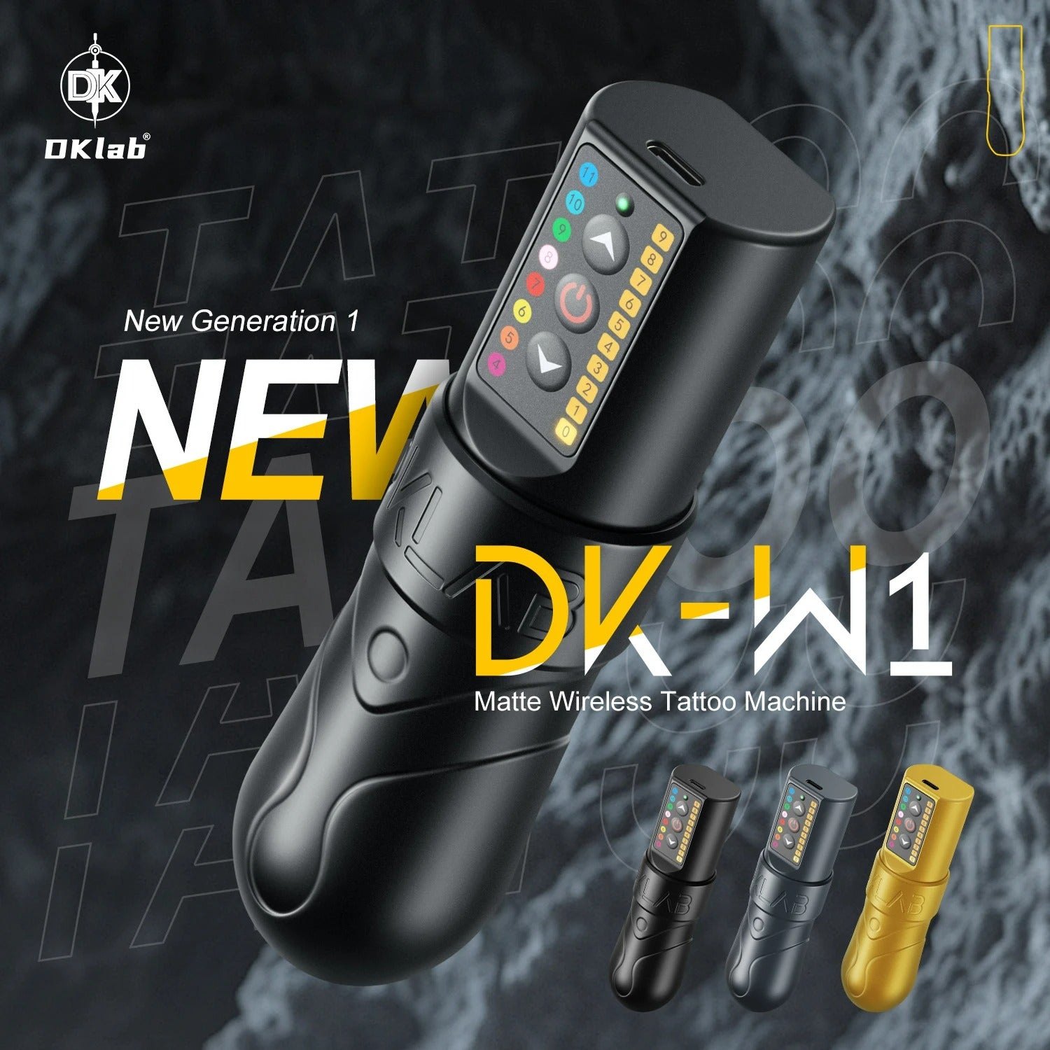 2024 DKLAB DK-W1 2400mAh Adjustable Wireless Tattoo Pen Machine