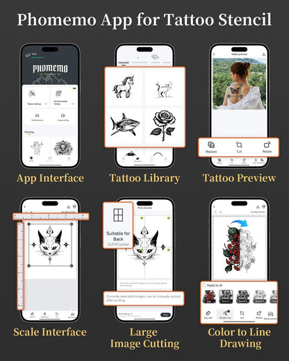 Audersigt PHOMEMO TP31 Tattoo Stencil Pocket Tattoo Printer Machine Bluetooth Wireless Printer