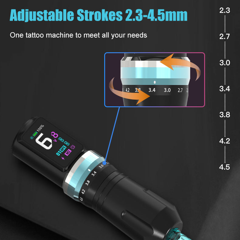Audersigt Adjustable Stroke Wireless Tattoo Pen Machine for beginners