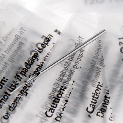 Audersigt 100PCS Piercing Needles Surgical Steel Disposable Body Piercing Needles E.O.Gas Sterilized Tattoo Needle