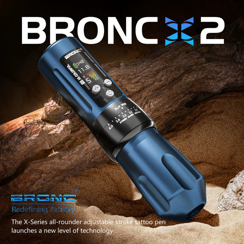 2024 BRONC X2 Adjustable Wireless Tattoo Pen Machine