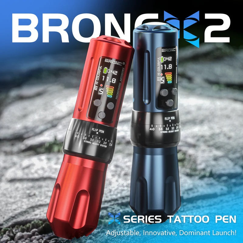 2024 BRONC X2 Adjustable Wireless Tattoo Pen Machine