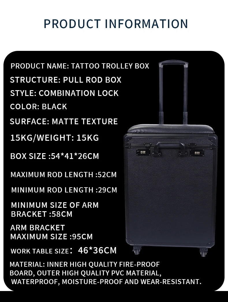 Audersigt Multifunctional Tattoo Suitcase Tattoo Trolley Case