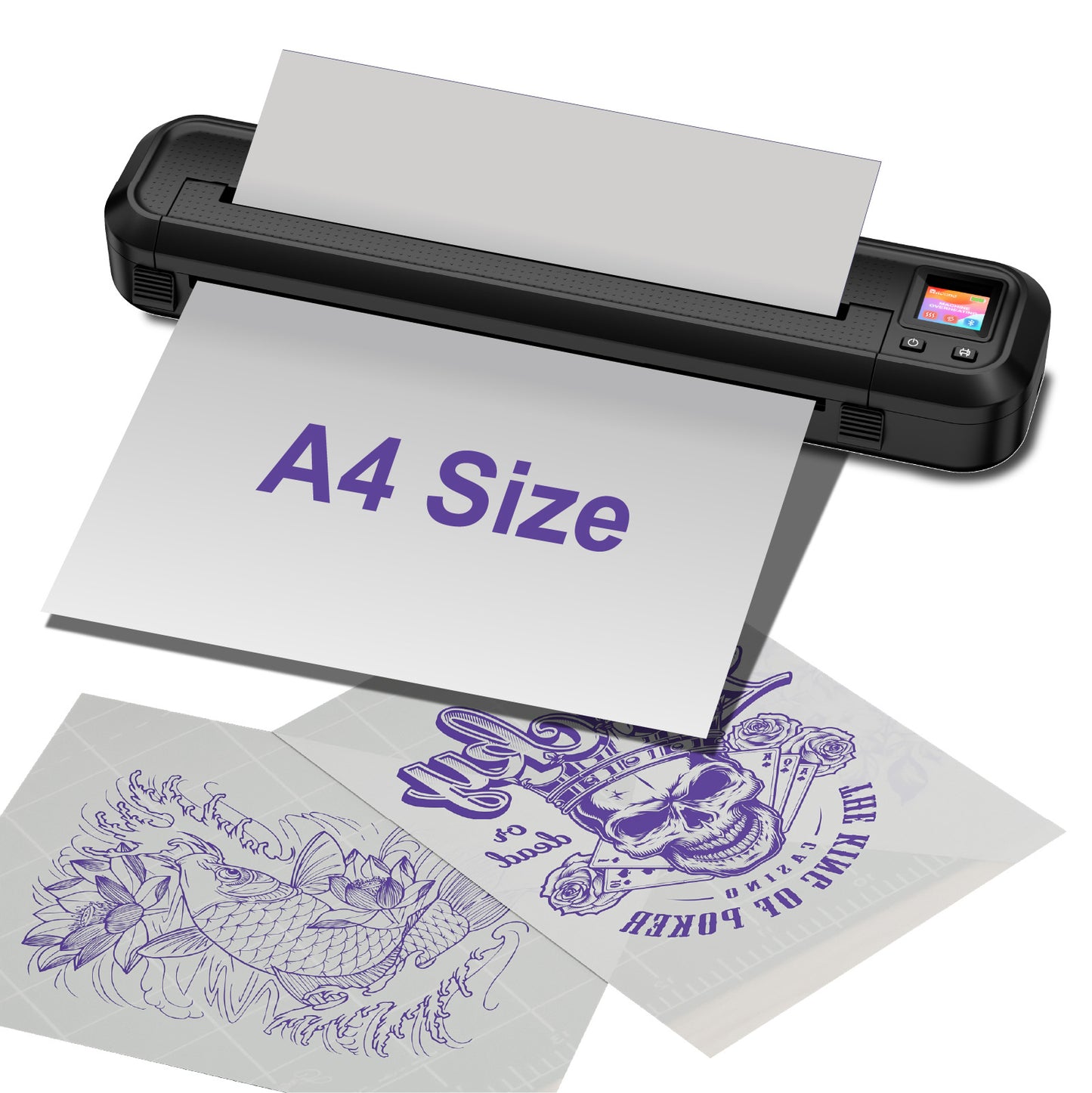 Audersigt MHT500 Digital display Tattoo Printer Thermal Pattern Machine Printable Shaded Image Bluetooth Wireless Printer