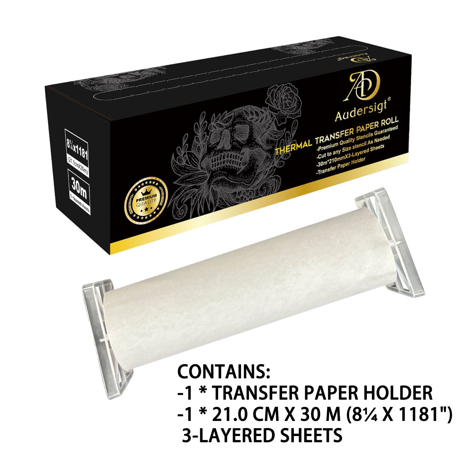 Audersigt® 21.0CMX30 M(8¼X1181") HD Gold Label Premium Thermal Transfer Roll Paper