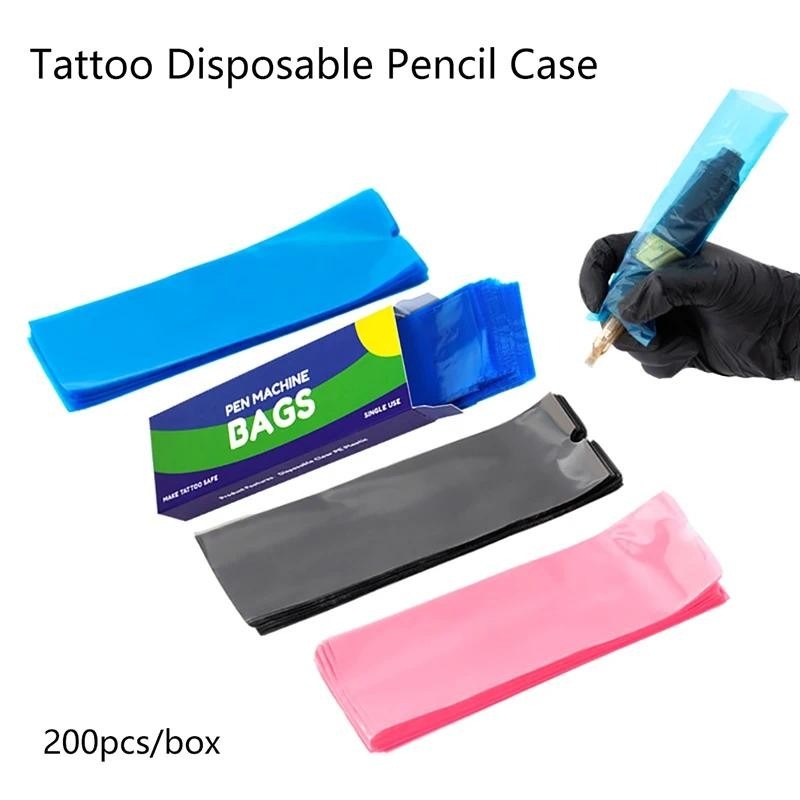 Audersigt 200pcs Disposable Tattoo Pen Machine Clip Sleeves Bags