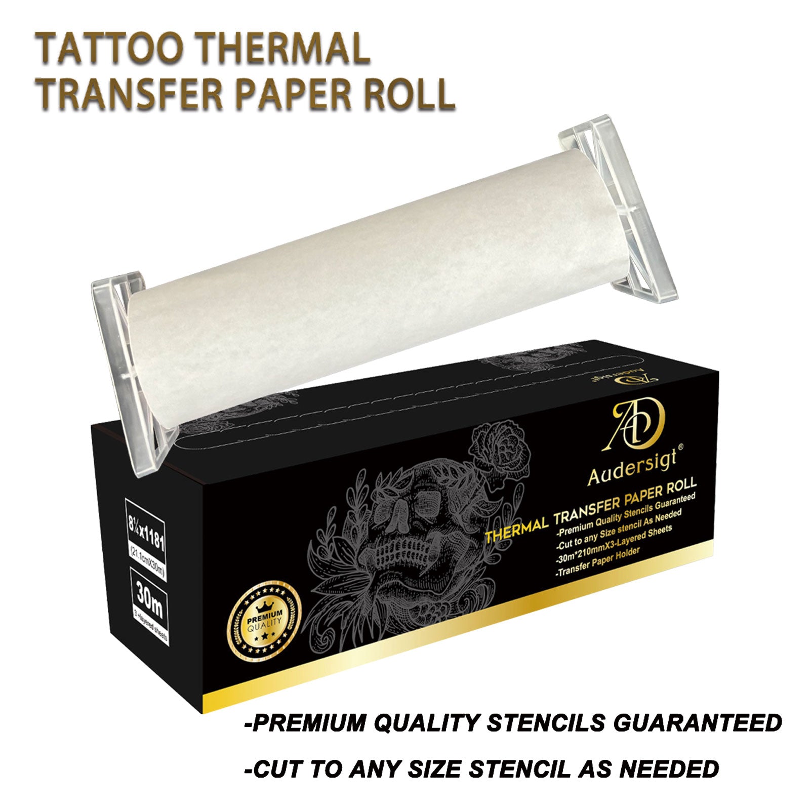 Audersigt® 21.0CMX30 M(8¼X1181") HD Gold Label Premium Thermal Transfer Roll Paper