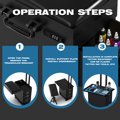Audersigt Multifunctional Tattoo Suitcase Tattoo Trolley Case