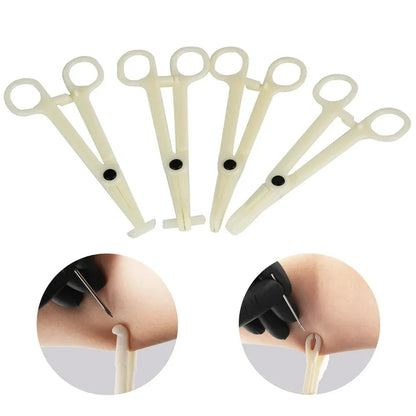Audersigt 25PCS Profession Acrylic Disposable Body Piercing Plier Plastic Clamp Ear Lip Navel Nose Tongue Eyebrow Piercing Forcep Tool