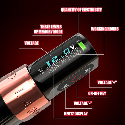 Audersigt MAX PRO Wireless Tattoo Pen Machine with Two 2000mAh Lithium Batteries Powerful Brushless Motor for Tattoo Artist Body