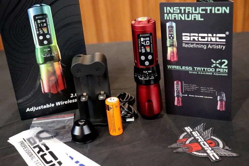 2024 BRONC X2 Adjustable Wireless Tattoo Pen Machine