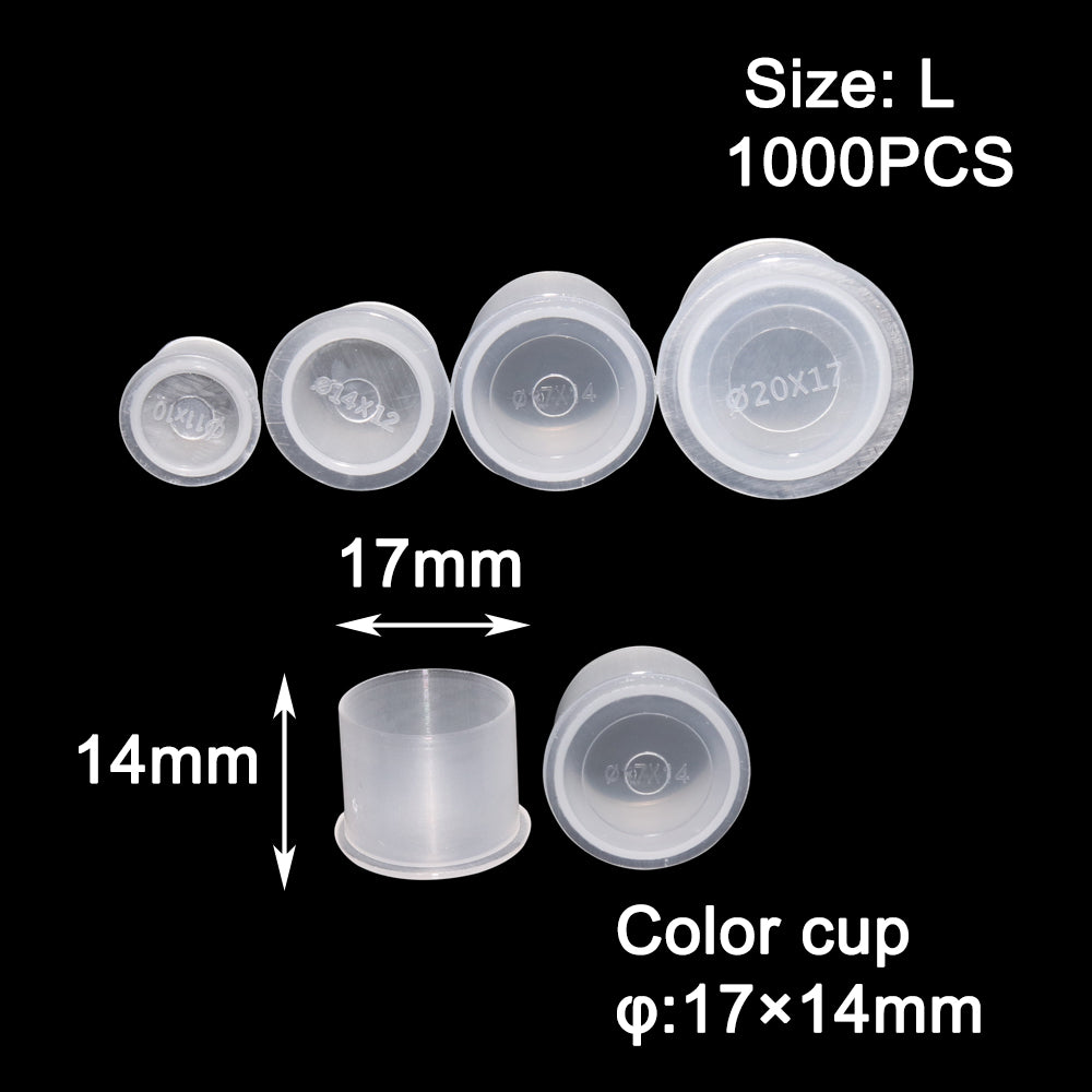 Tattoo Ink Caps Cups - White Plastic Disposable Tattoo Ink Cups With Base