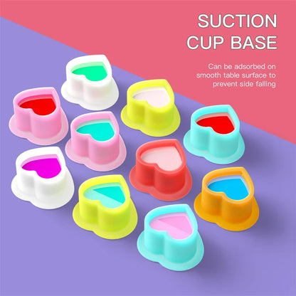 Audersigt 100Pcs Disposable Tattoo Silicone Heart Ink Cup very soft no harm for your machine and your needles