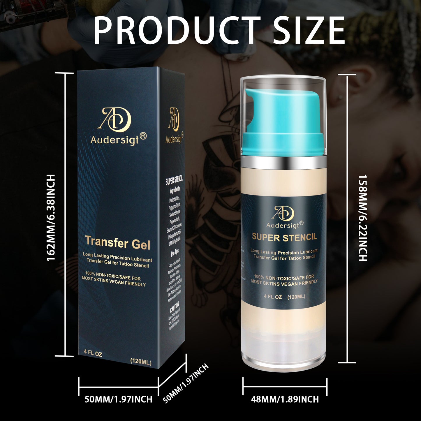 Audersigt® Premium Professional Cream Tattoo Stencil Transfer Gel 120ML(4OZ)