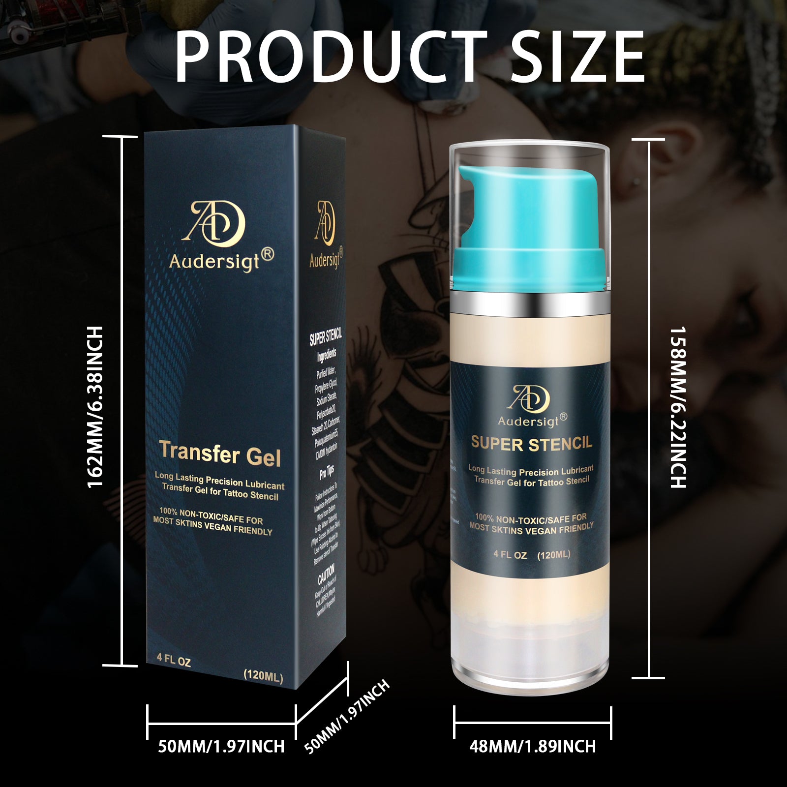 Audersigt® Premium Professional Cream Tattoo Stencil Transfer Gel 120ML(4OZ)