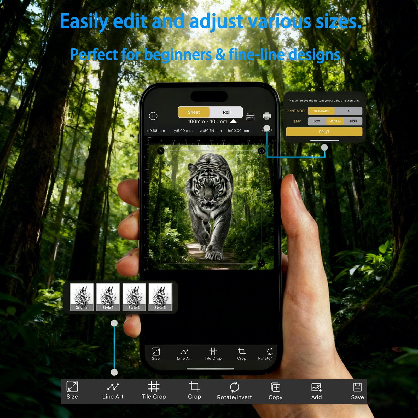 Audersigt M6 Mini Bluetooth Wireless Thermal Tattoo Stencil Printer Suitable for Small Tattoo Designs