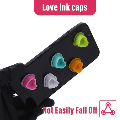 Audersigt 100Pcs Disposable Tattoo Silicone Heart Ink Cup very soft no harm for your machine and your needles