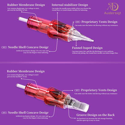 Audersigt® Premium Flame Tattoo Cartridges Needles Round Shader RS 20PCS