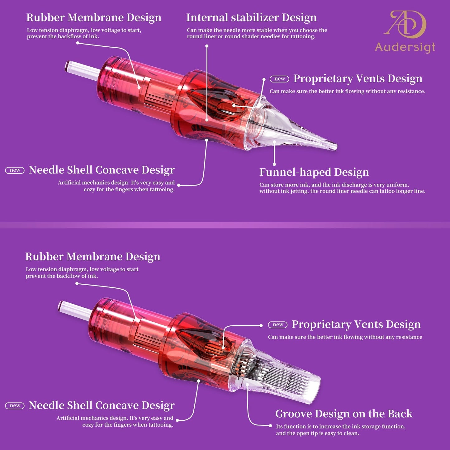 Audersigt® Premium Flame Tattoo Cartridge Needles MG Magnum M1 20PCS