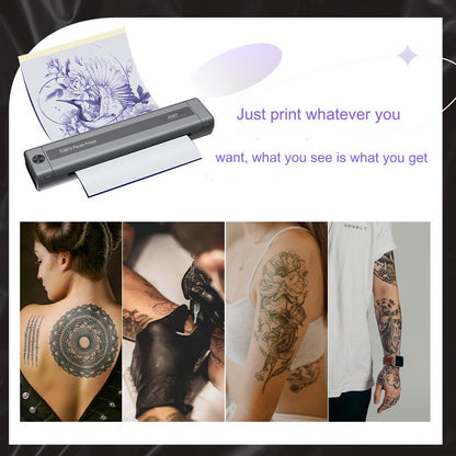 Impresora de tatuajes mini Audersigt, impresora térmica de patrones, impresora inalámbrica con Bluetooth y imagen sombreada para imprimir con batería recargable de 1200 mAh