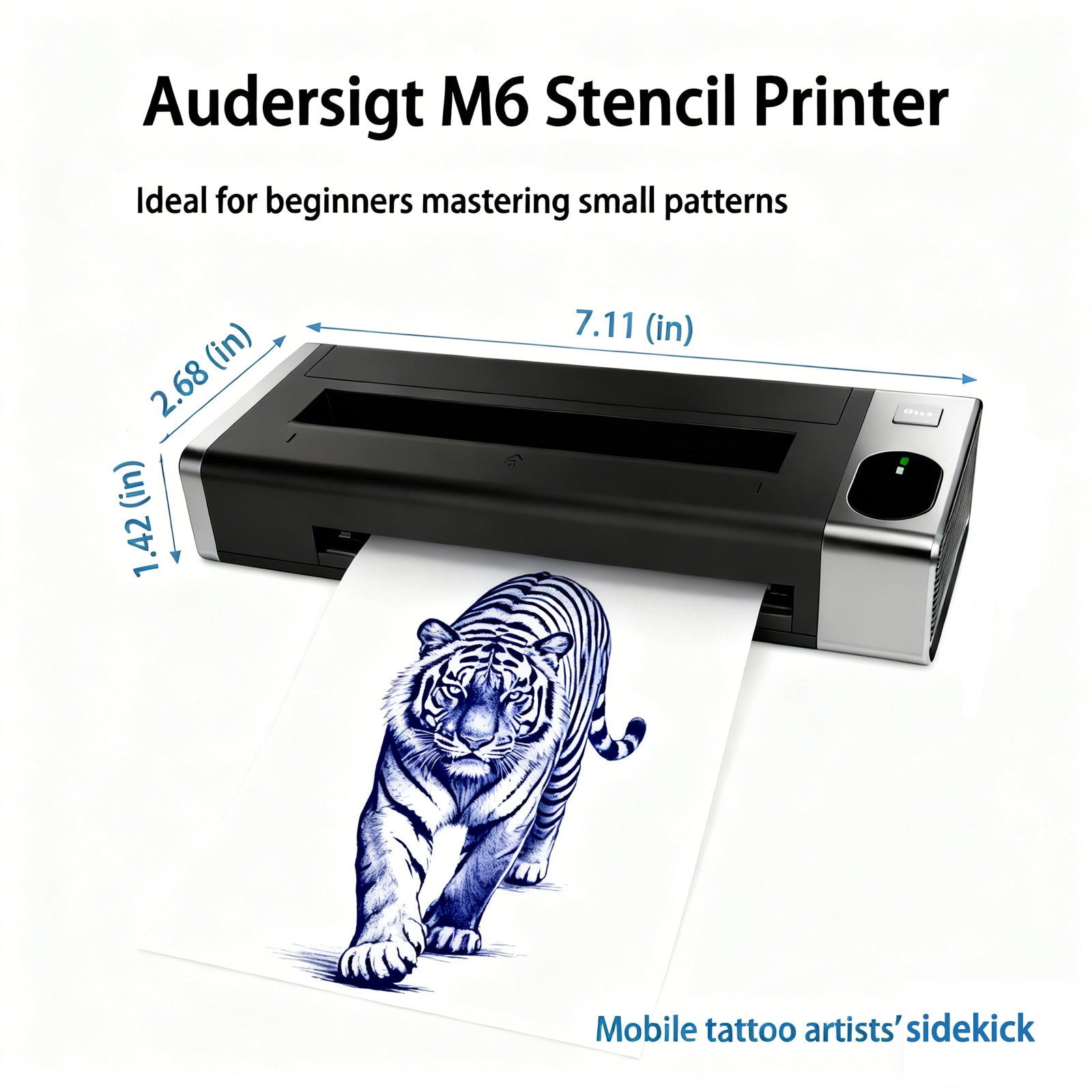 Audersigt M6 Mini Bluetooth Wireless Thermal Tattoo Stencil Printer Suitable for Small Tattoo Designs